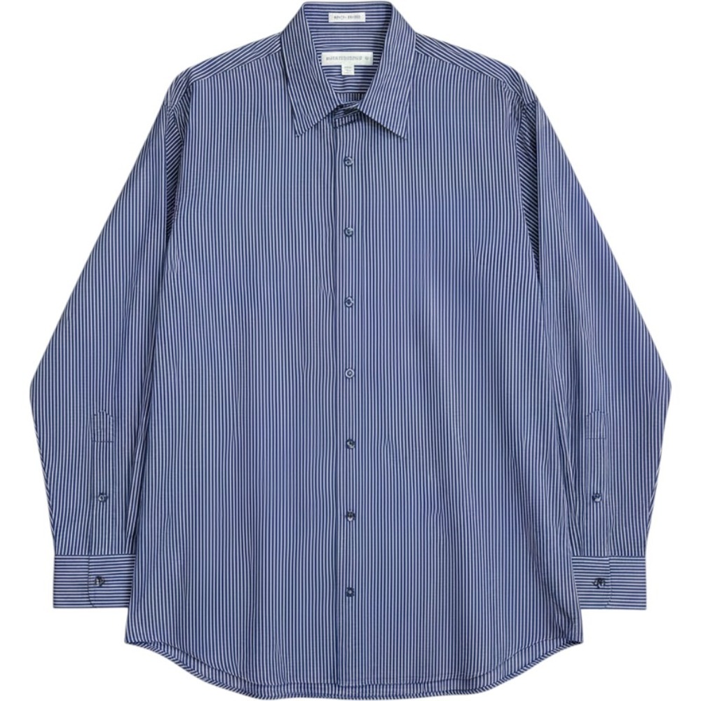 Pronto Uomo XL Non Iron Striped Dress Shirt Mens Long Sleeve Button Down
